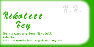 nikolett hey business card
